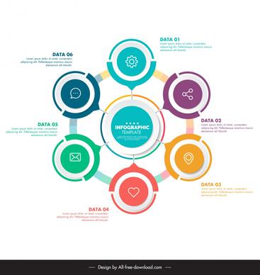 business infographic template colorful circles layout