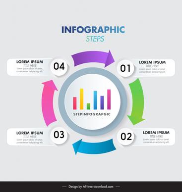 business infographic template elegant modern circle arrows