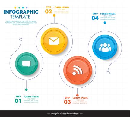 business infographic template symmetric circles lines