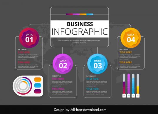 business infographics template elegant blurred word map chart