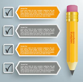 business infographics with pencil vector