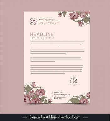 business letterhead template elegant classic botanical decor