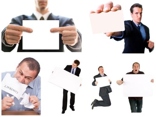 business people holding a blank cardboard highdefinition picture