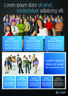 business people vector template set