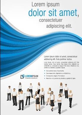 business people with brochure cover vector