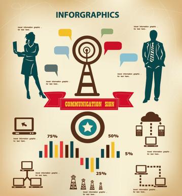 business people with business infographics design vector