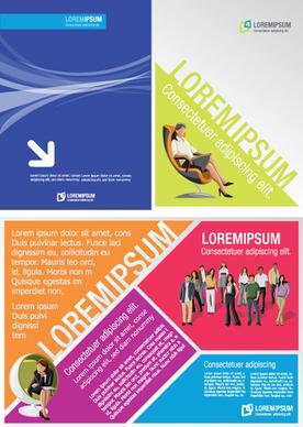 business people with business templates design vector