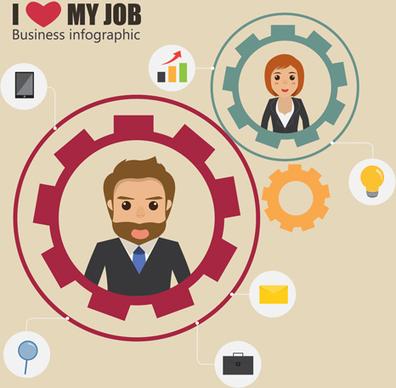 business people working vector templates set