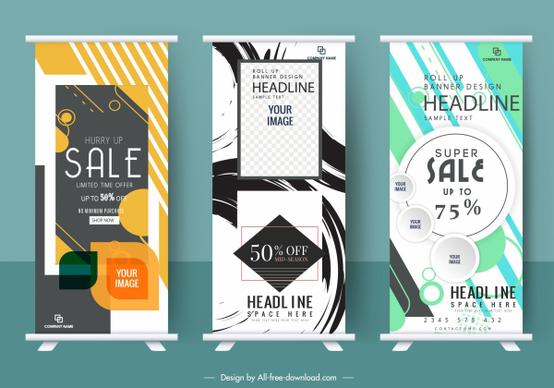 business posters templates modern abstract decor vertical roll