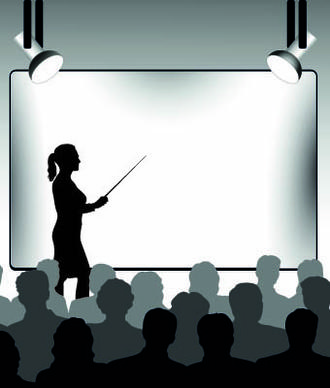 business presentation vector silhouettes