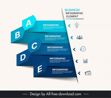 business process abstract infographics template elegant 3d geometric 
