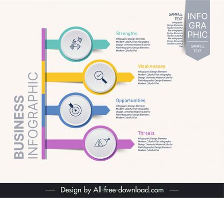 business process infographics template modern circles user interface 