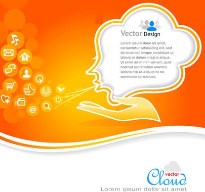 business social template with cloud backgrounds