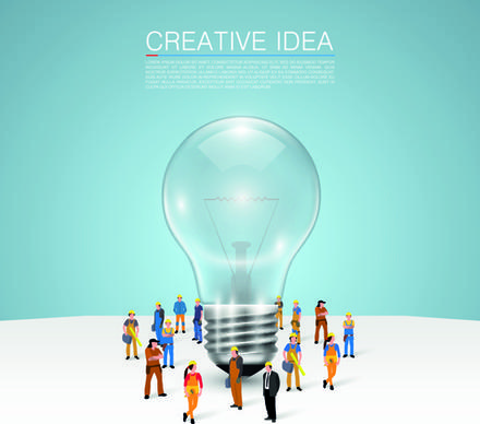 business team creative vector illustration set
