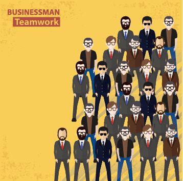 businessmen work concept template vector