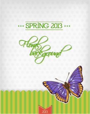 butterflies and spring background vector