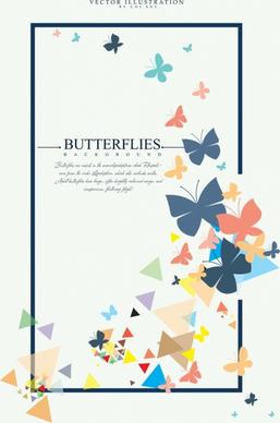 butterflies background colorful flat icons