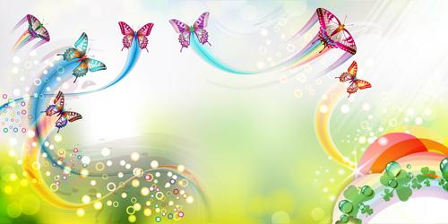 butterflies with music vector background