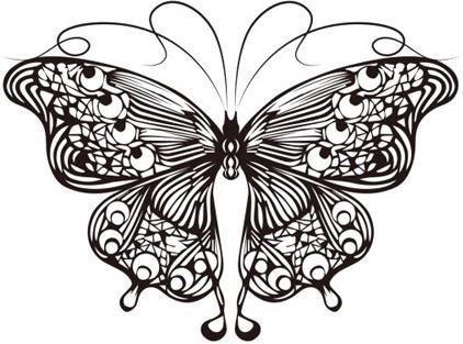 butterfly outline vector