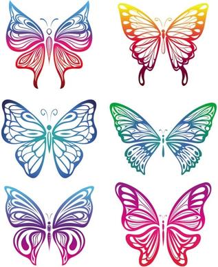 butterfly paper cutting vector