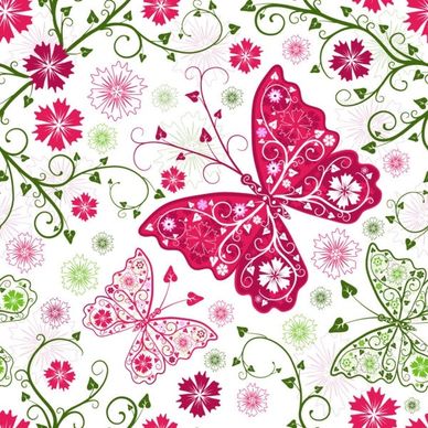 butterfly pattern background 02 vector