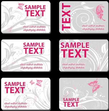 butterfly pattern card template vector