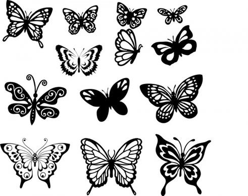 butterfly set free cdr vectors art