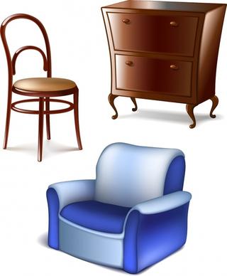 cabinet cases cabinets stool chair vector