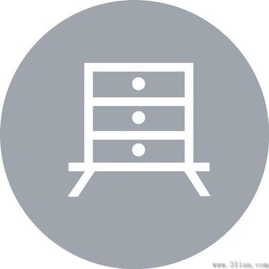 cabinet icon gray background vector