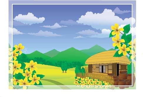 cabins and beauty vector