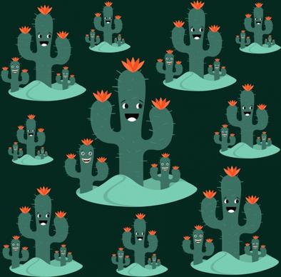 cactus background stylized tree green tree icons