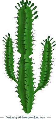 cactus icon 3d green thorny decor