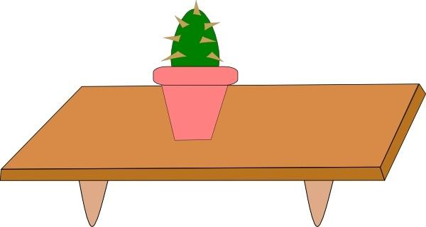 Cactus In Pot On A Table clip art