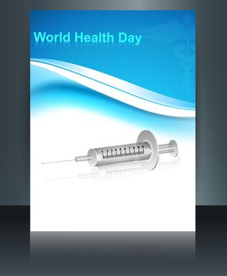 caduceus medical symbol brochure colorful template world health day reflection design vector