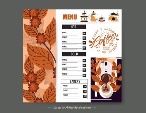 cafe menu template contrast design classic elegance