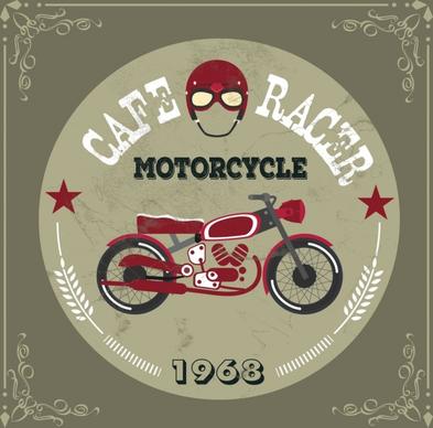cafe racer advertisement motorcycle icon vintage design