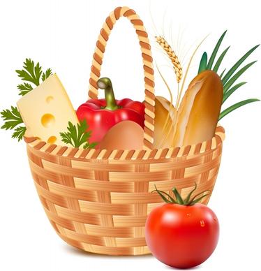 food basket template shiny modern colorful design