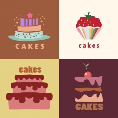 cake background sets various colorful objects decoration