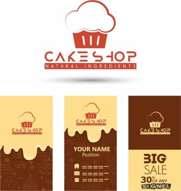 cake shop logotype various promotional background