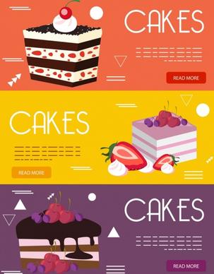 cakes advertising banner colorful decor webpage design