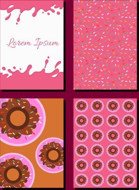 cakes design elements flat icons pink decor
