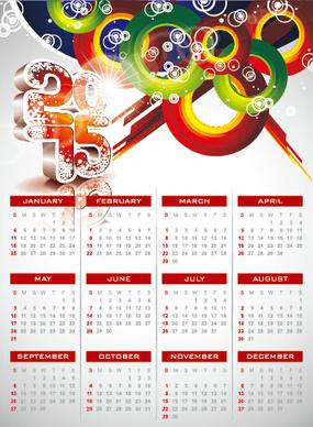 calendar15 modern style vector set