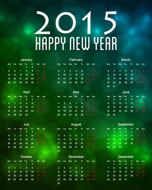 calendar15 with bokeh background vector illustration