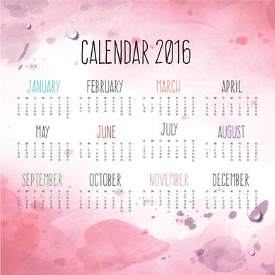 calendar16 with pink grunge background vector