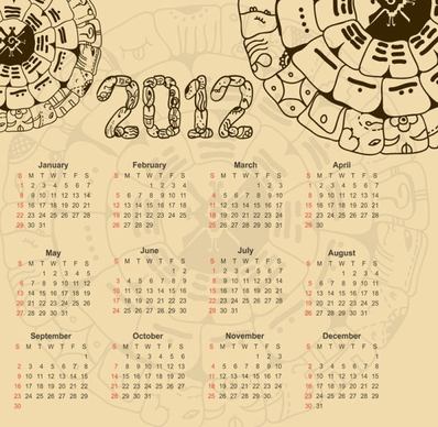 calendar 2012 illustrator 01 vector
