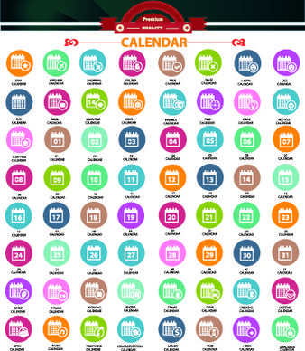 calendar icons vector