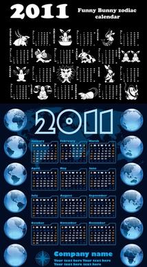 calendar year of the rabbit 2011 vector
