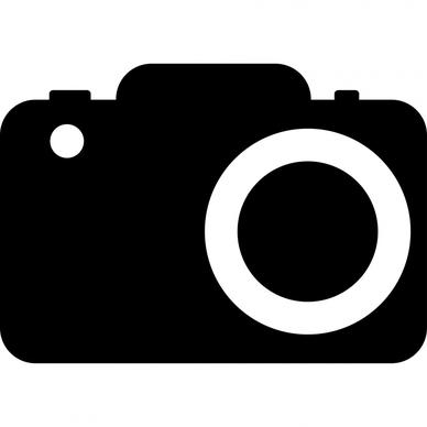 camera sign icon flat black white contrasted sketch