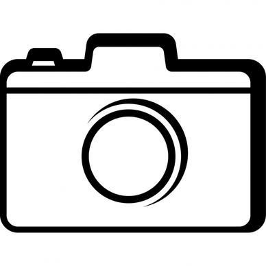 camera sign icon flat contrast black white sketch