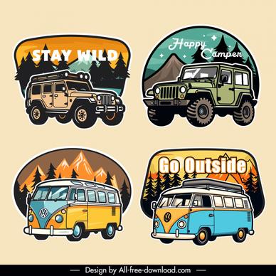 camping badge templates collection classical design